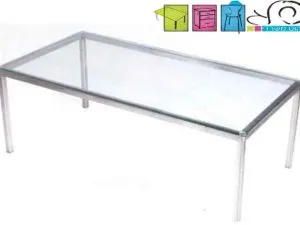 שולחן זכוכית מלבני